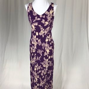 Long V-neck Floral Dress